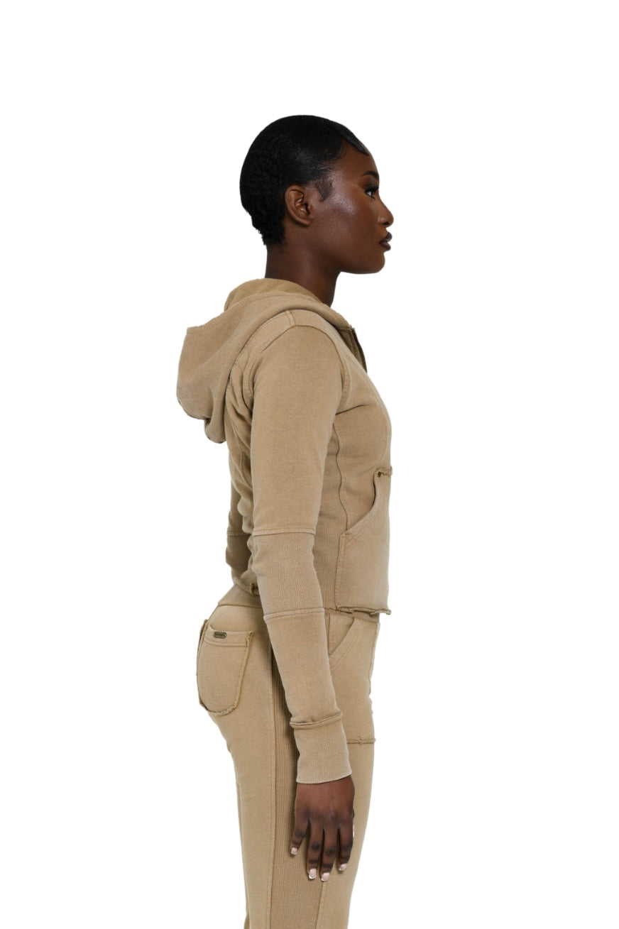 TERRAFORM FITTED HOODIE - SANDSTONE