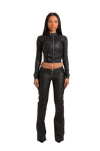 PRE-ORDER BLACK WET LOOK LONG SLEEVE BIKER CO-ORD