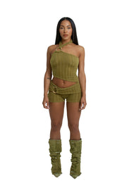 GREEN MOHAIR BLEND O-RING CO-ORD