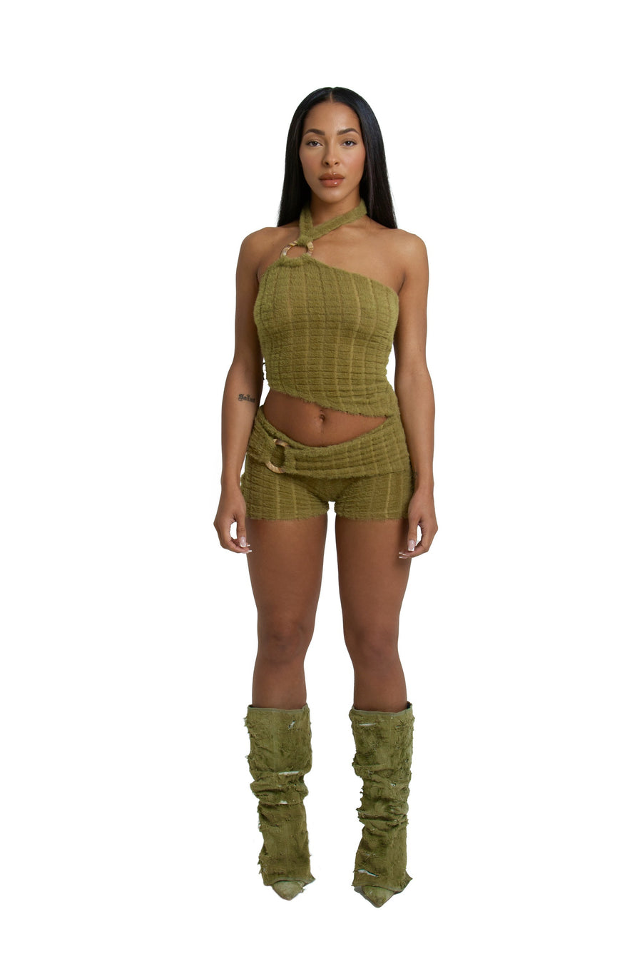 GREEN MOHAIR BLEND O-RING CO-ORD