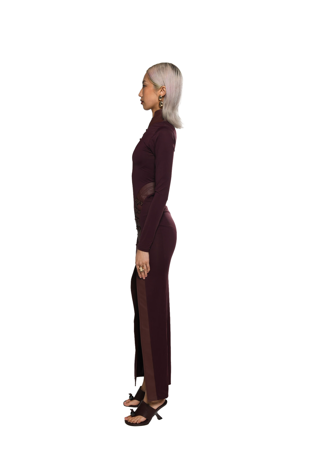 FIG QIPAO INSPIRED MAXI DRESS