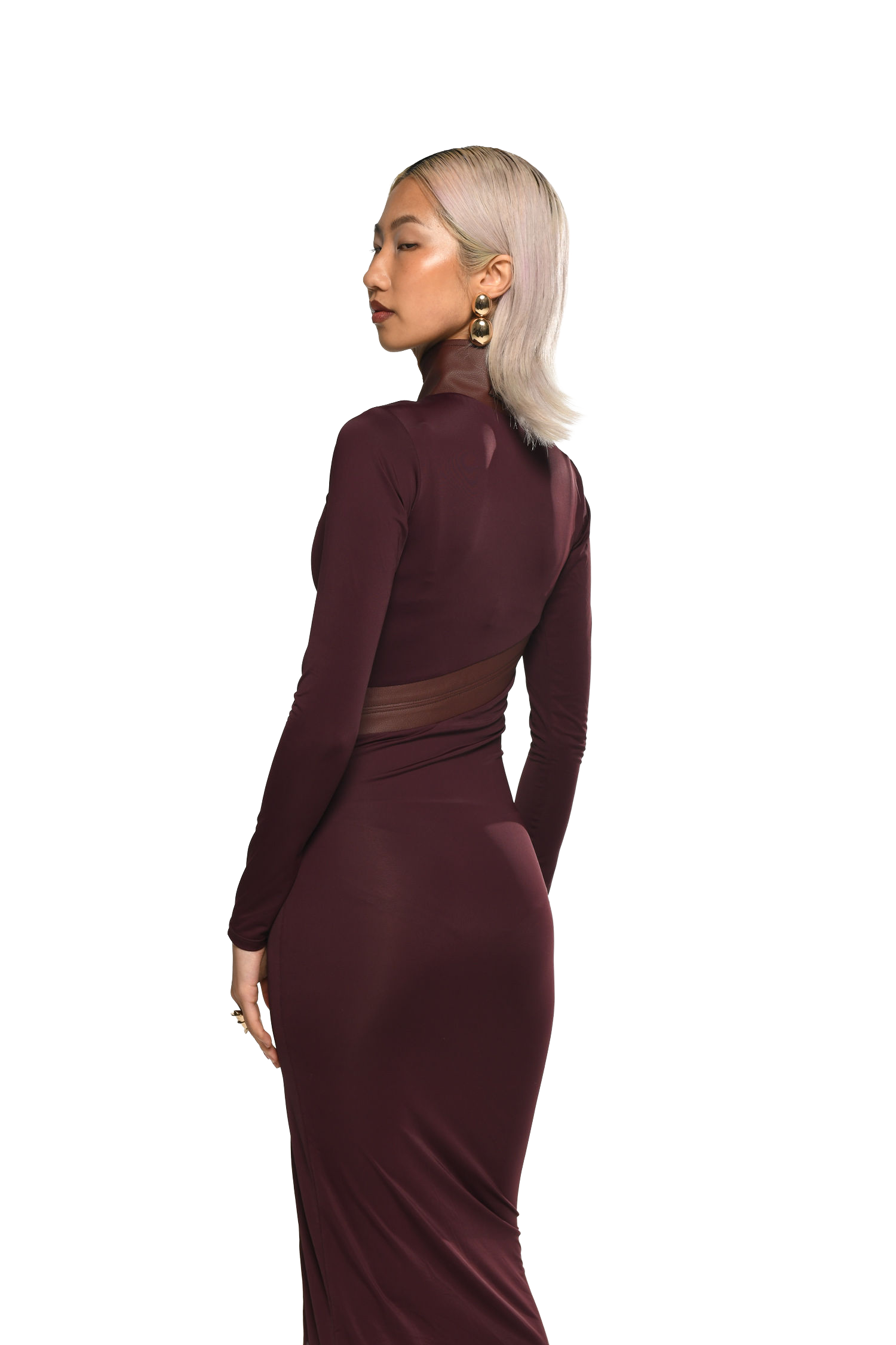 FIG QIPAO INSPIRED MAXI DRESS
