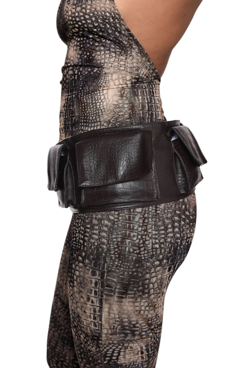 VEGAN CROC LEATHER BELT BAG