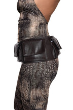 VEGAN CROC LEATHER BELT BAG