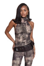 VEGAN CROC LEATHER BELT BAG