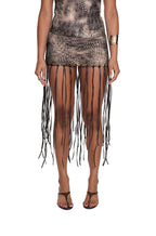 CROC CONTRAST TASSEL SKIRT