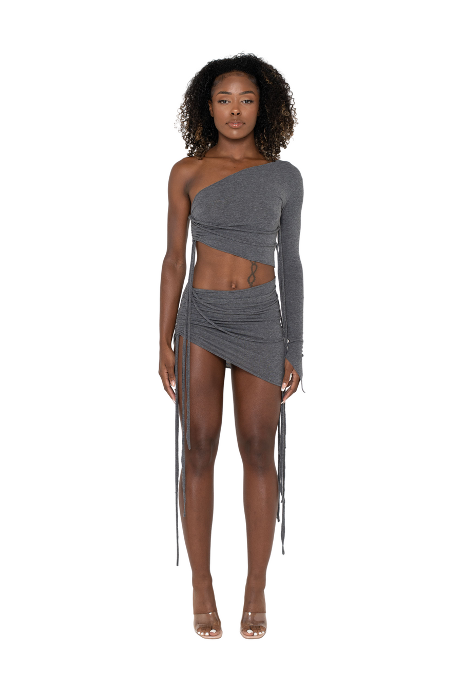 CHARCOAL SOFT KNIT STRING SET