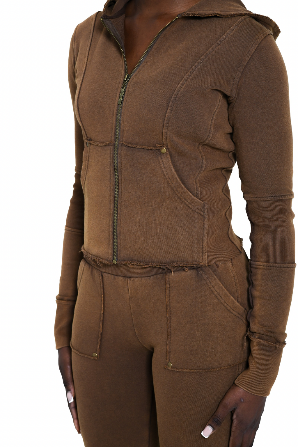 TERRAFORM FITTED HOODIE - CHESTNUT