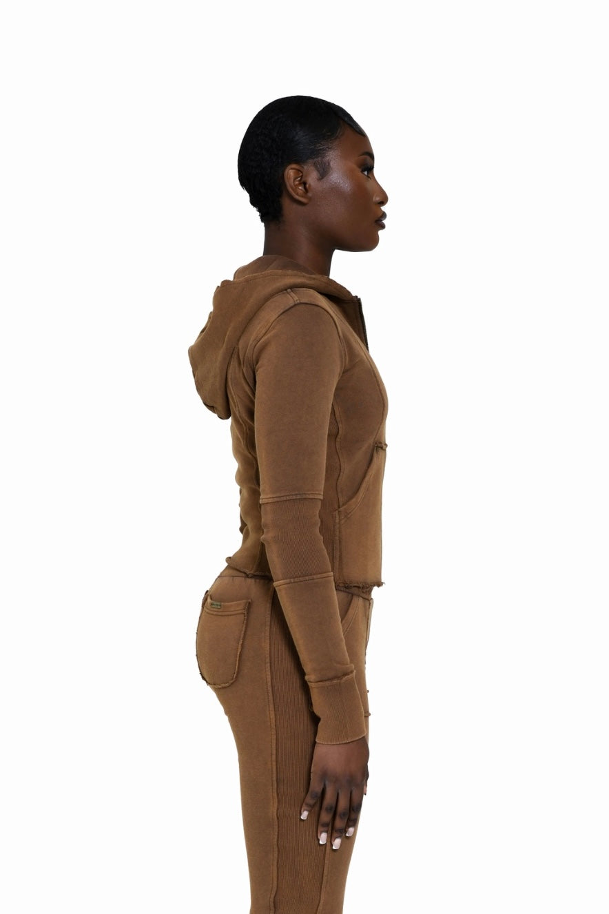 TERRAFORM FITTED HOODIE - CHESTNUT