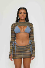 Load image into Gallery viewer, BLUE CROCHET EXTREME CROP TOP
