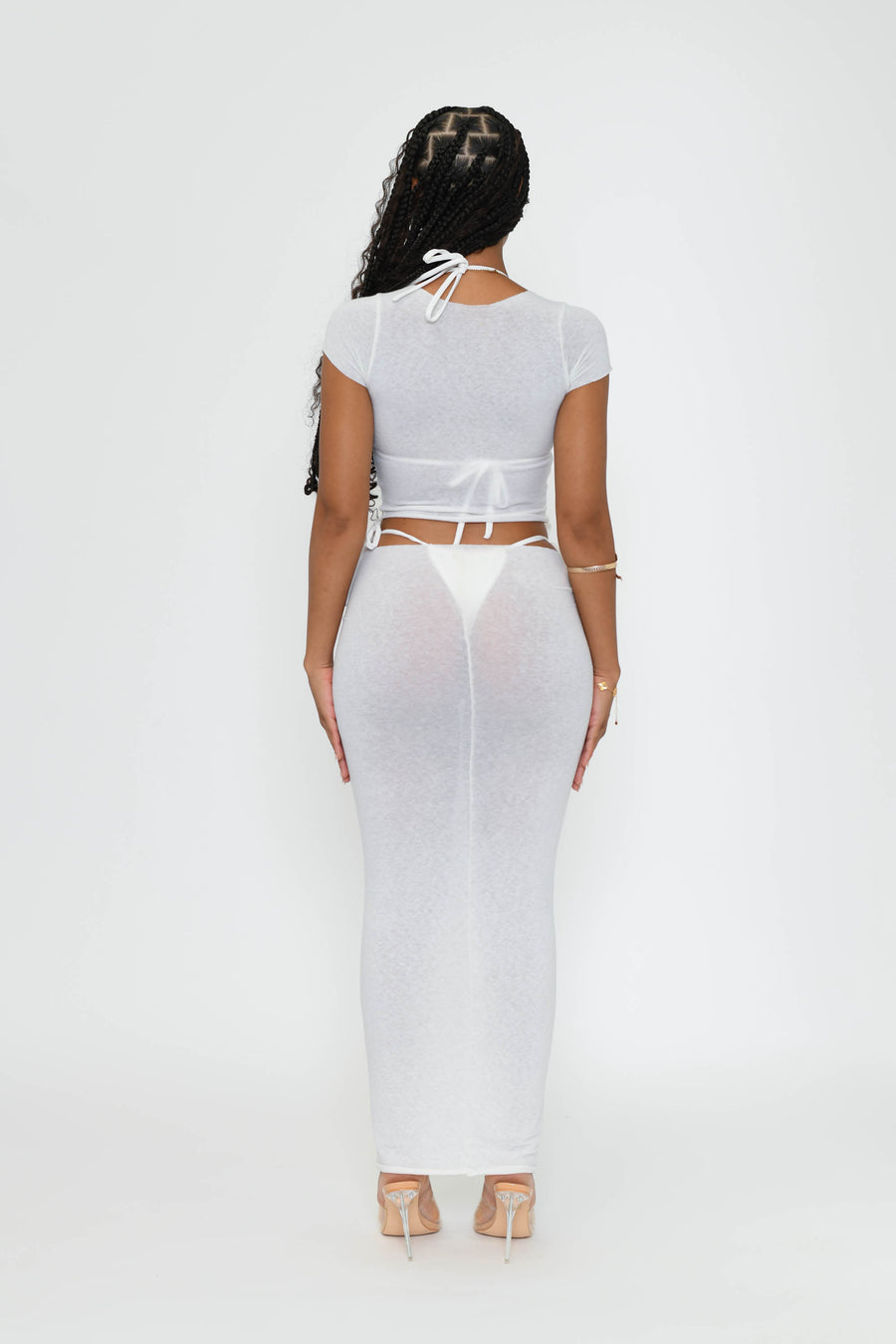 OFF-WHITE SOFT KNIT MAXI SET