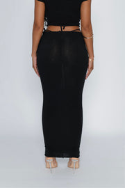 BLACK SOFT KNIT MAXI SKIRT