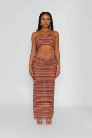 CORAL 2 IN 1 CROCHET MAXI DRESS/SKIRT