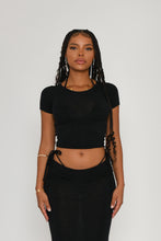Load image into Gallery viewer, BLACK SOFT KNIT TEE
