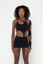 Load image into Gallery viewer, BLACK SOFT KNIT ASYMMETRIC TOP

