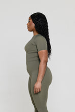 Load image into Gallery viewer, KHAKI SLINKY S/SLEEVE TOP
