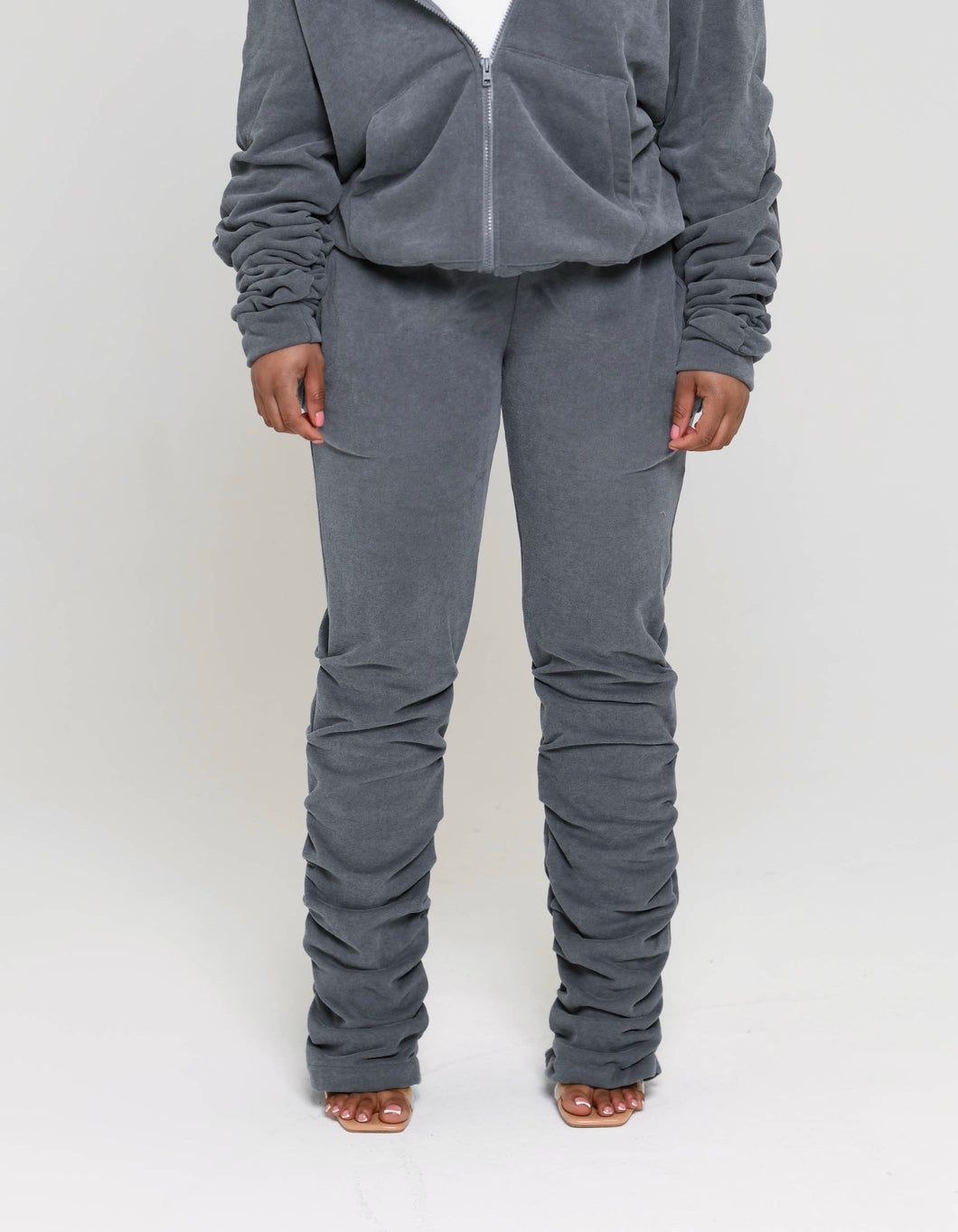 CHARCOAL STACKED JOGGER