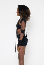 Load image into Gallery viewer, BLACK SOFT KNIT ASYMMETRIC TOP
