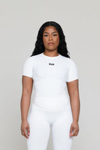 Load image into Gallery viewer, WHITE SLINKY S/SLEEVE TOP
