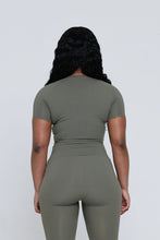 Load image into Gallery viewer, KHAKI SLINKY S/SLEEVE TOP
