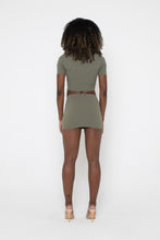 Load image into Gallery viewer, KHAKI SLINKY LOW RISE MINI SKIRT
