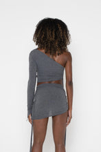 Load image into Gallery viewer, CHARCOAL SOFT KNIT STRING TOP
