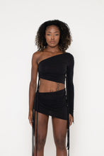 Load image into Gallery viewer, BLACK SOFT KNIT STRING TOP
